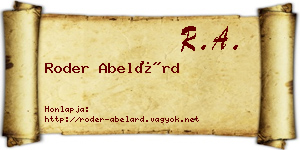 Roder Abelárd névjegykártya